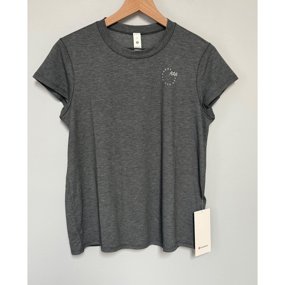 Lululemon Run Crew Graphic Mesh Short‎ Sleeve Shirt Graphite Grey NWT Size L